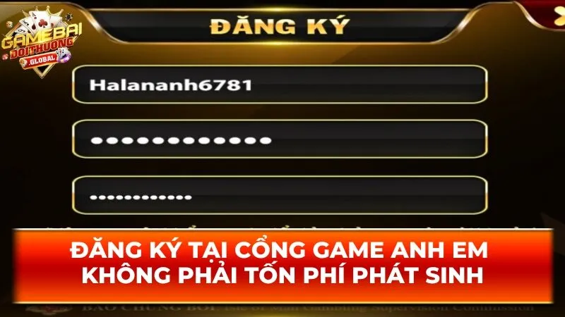 Đăng ký tại cổng game anh em không phải tốn phí phát sinh