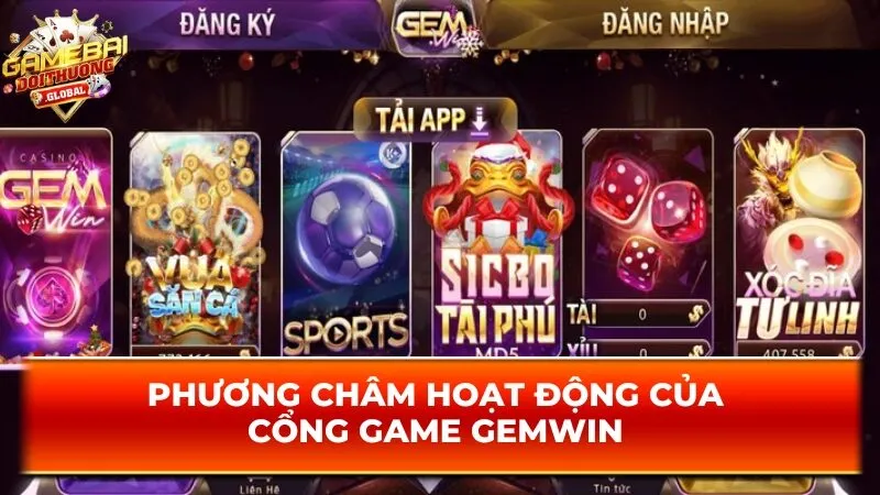 Phương châm hoạt động của cổng game Gemwin 