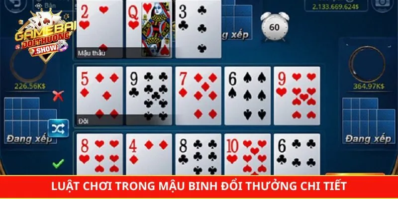 Luật chơi trong mậu binh đổi thưởng chi tiết mà bet thủ cần nắm vững
